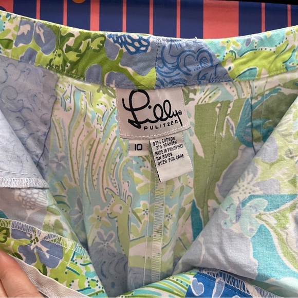 Lily Pulitzer Safari Scarf Print Straight Leg Capri Pants - Picture 4 of 5